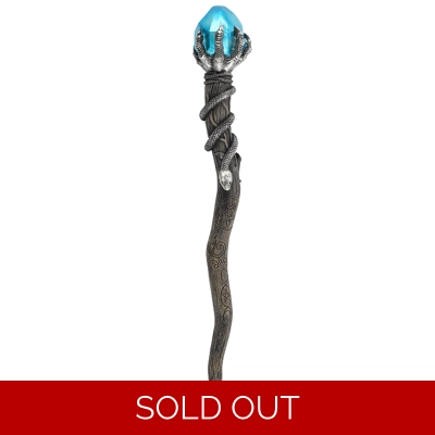 Silver Claw Wand with Blue Gem